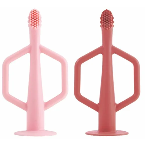 Tiny Twinkle Training Toothbrush četkica za zube za djecu Rose, Burgundy 2 kom