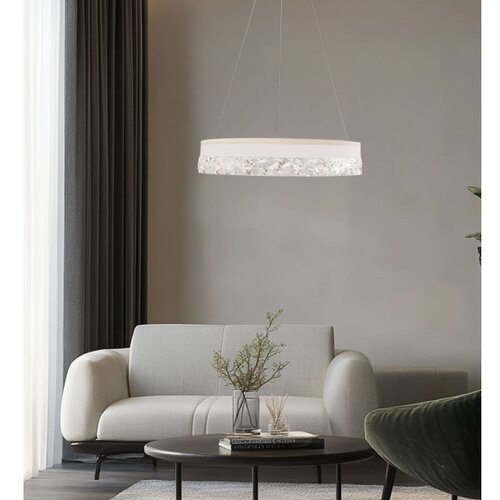  LED luster na sajli FROZI LED/32W/230V &amp;Oslash; 50 cm bela Slike