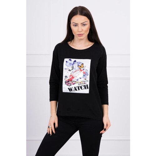 Kesi Blouse with 3D Watch graphics black Cijene