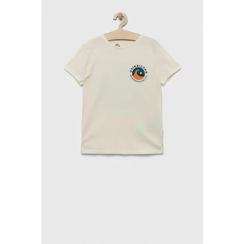 Quiksilver Dječja pamučna majica kratkih rukava boja: bež, s tiskom
