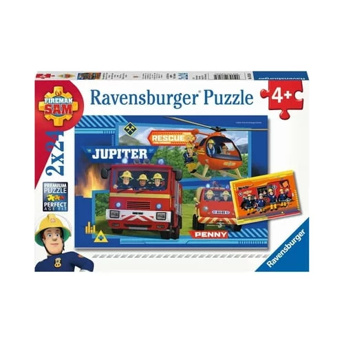 Ravensburger Puzzle - Gasilec Samo in prijatelji, 2 x 24 delov
