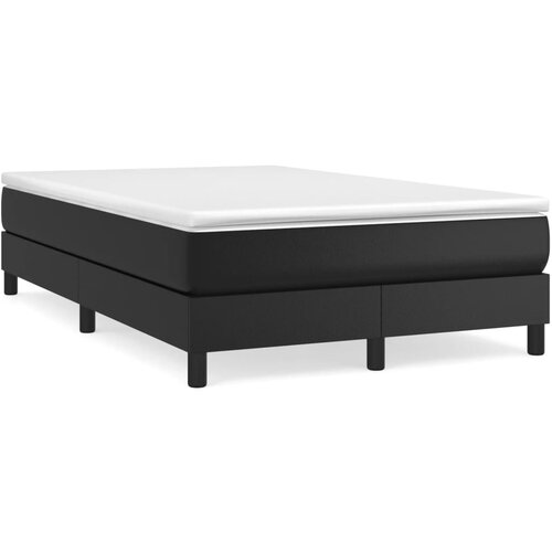 VidaXL Box spring postelja z vzmetnico črna 120x190 cm umetno usnje Slike