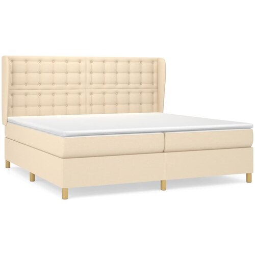 Maison Chic Box spring postelja - Vzmetna postelja z vzmetnico krem 200x200 cm blago SL13874, (21883832) Cene