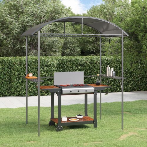 vidaXL Paviljon za žar s policami antracit 220x115x230 cm jeklo Cene