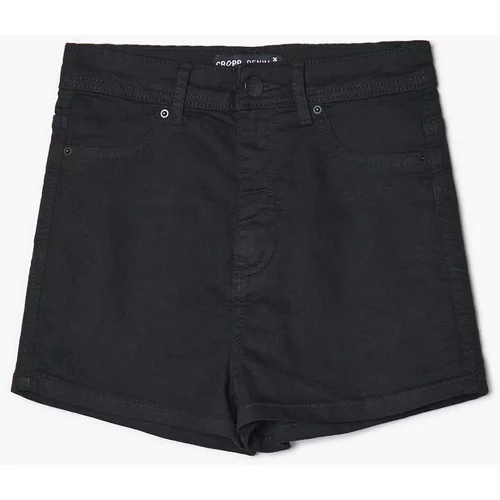 Cropp - Črne kratke hlače z visokim pasom - Črna