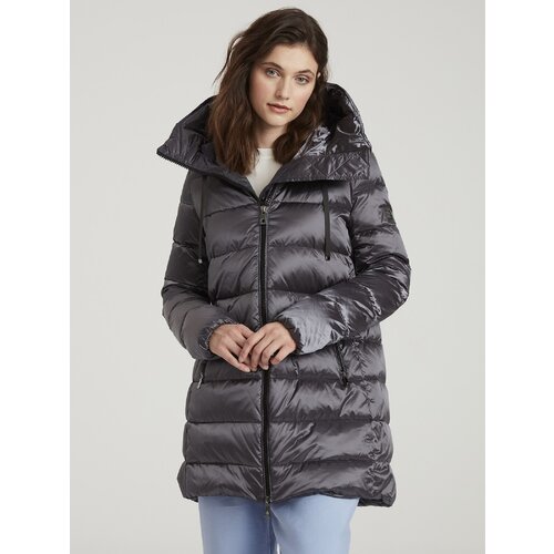 TIFFI grey down winter jacket with a zip-on hood Cene