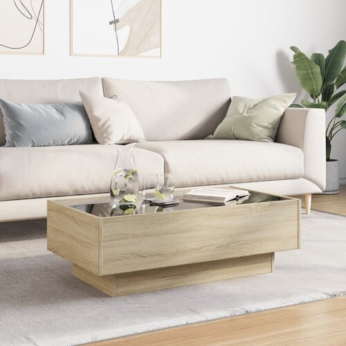  Stolić za kavu LED boja hrasta 90x50x30 cm konstruirano drvo Slike