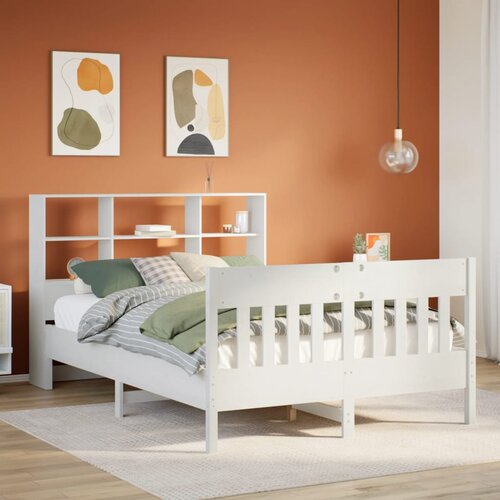 vidaXL Posteljni okvir brez vzmetnice bel 120x190 cm trdna borovina Cene