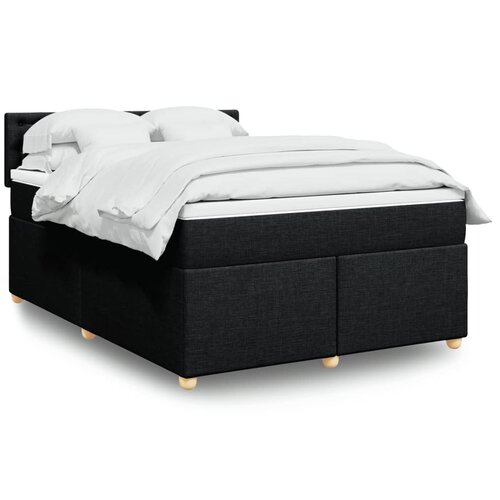 vidaXL Box spring posteljni z vzmetnico črn 140x190 cm blago Cene