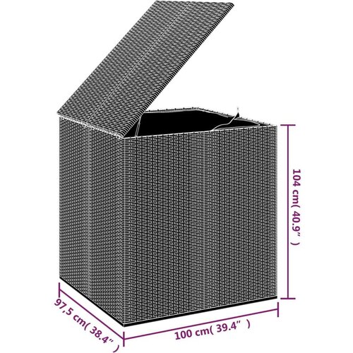 VidaXL vrtna &amp;scaron;katla za blazine pe ratan 100x97,5x104 cm siva Slike