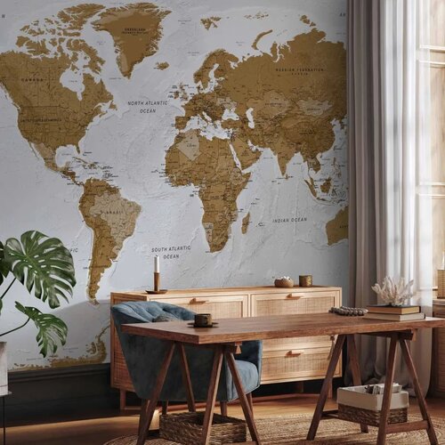  Foto tapeta - World Map: White Oceans 500x350 Premium Cene