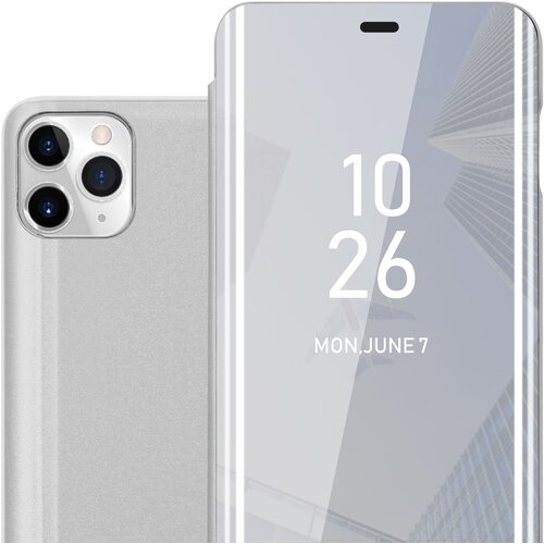 Cadorabo Ohišje, združljiv z Apple v Agate Silver - Clear View Zrcalo Zaščitni pokrov s funkcijo stojala 360 stopinj zaščita, (20571638) Cene