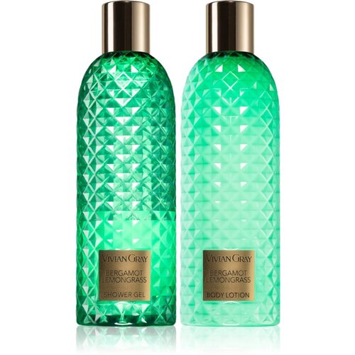VIVIAN GRAY Gemstone Bergamot &amp;amp; Lemongras darilni set za telo 2x300 ml Slike