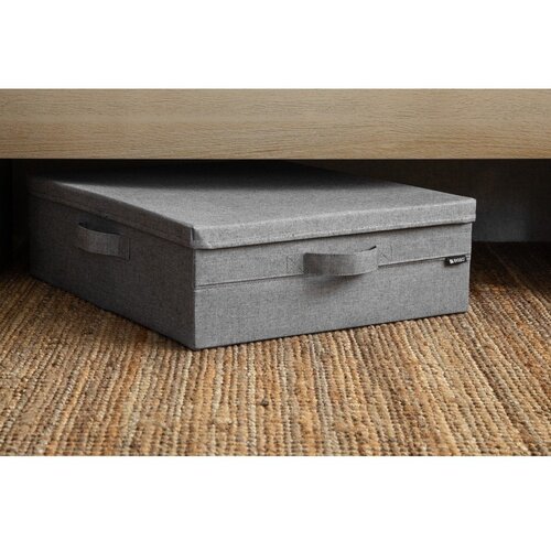 Bigso Siva tekstilna &amp;scaron;katla za shranjevanje s pokrovom 46x56x16 cm Soft Storage Low &amp;ndash; Slike