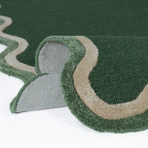 Flair Rugs Temno zelena ročno tkana preproga iz me&amp;scaron;anice volne 120x170 cm Rivo Wool &amp;ndash; Slike