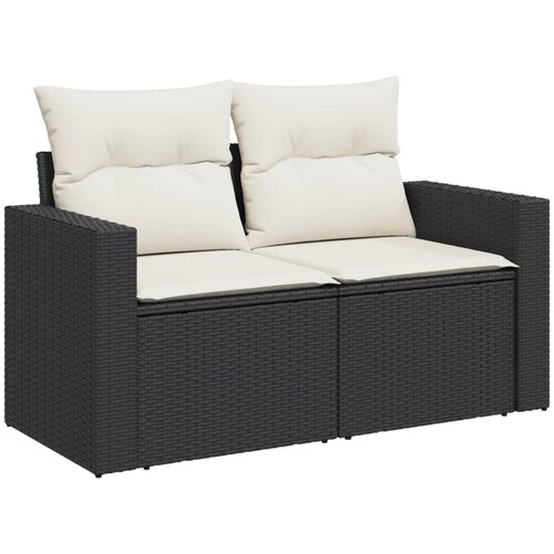 9-dijelni set vrtnih sofa s jastucima crni od poliratana Crna 66 x 62 x 69 cm Slike