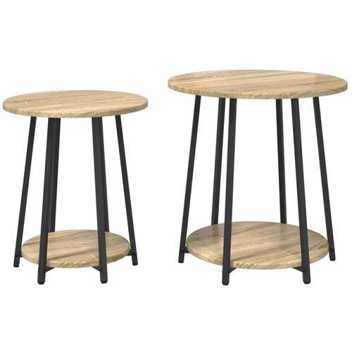 VidaXL Krajnji stolovi Sonoma hrast MDF, Metal Srednji Elegantni Slike