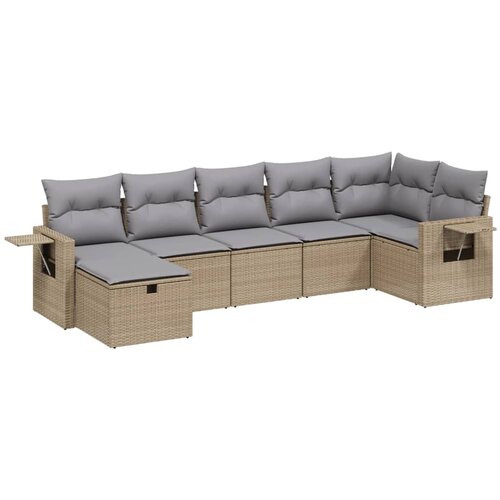 vidaXL 7-dijelni set vrtnih sofa s jastucima bež od poliratana Cijene