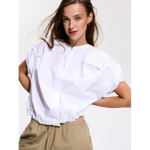 Reserved Pamučna bluza - krem Cene
