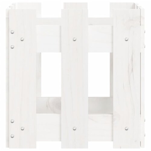  Vrtna sadilica s izgledom ograde bijela 30x30x30 cm od borovine Slike