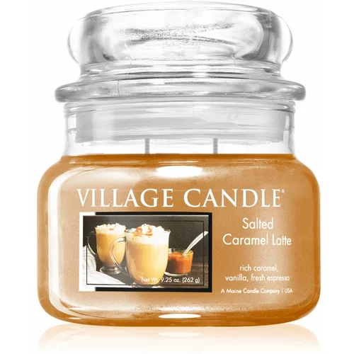 Village Candle Salted Caramel Latte dišeča sveča (Glass Lid) 262 g