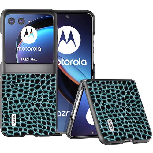 INORCO ABEEL Za Motorola Razr 40 Ultra 5G Tanka torbica s krokodiljo teksturo iz pravega govejega usnja+PC zaščitni ovitek za telefon, (22035983) Cene