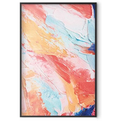  Plakat Colorful Harmony - dynamic color transitions in pastel tones 40x60 Crni okvir Cijene