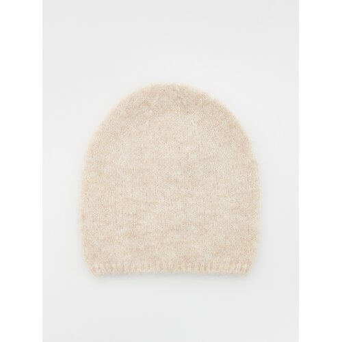 Reserved kapa beanie iz mešanice alpaka volne - bež Cene