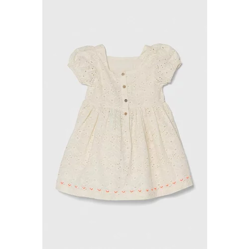 Zippy Pamučna haljina za bebe boja: bež, mini, širi se prema dolje