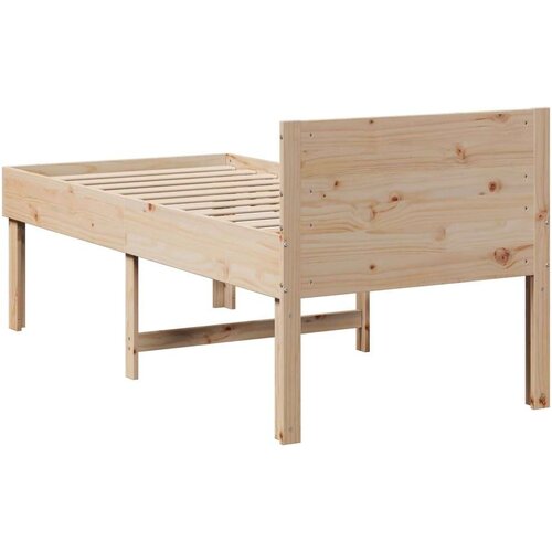 vidaXL Posteljni okvir brez vzmetnice 75x190 cm trdna borovina Cene