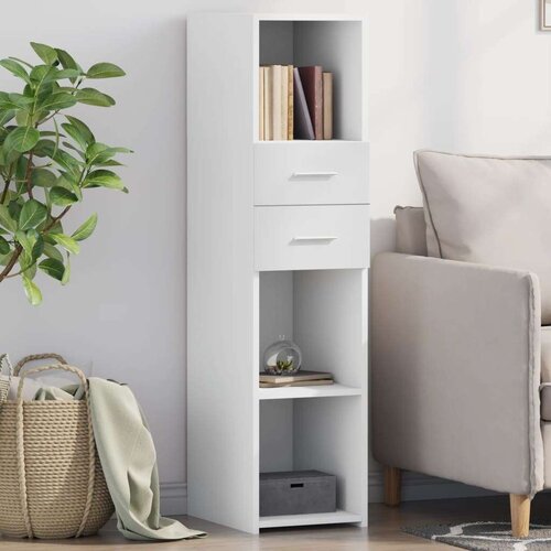 VidaXL Visoka omara bela 30x42,5x124 cm inženirski les Slike
