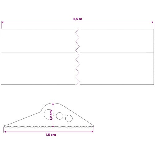  Brtva za garažni pod Crna 75 x 12 mm 2,5 m EPDM guma Slike
