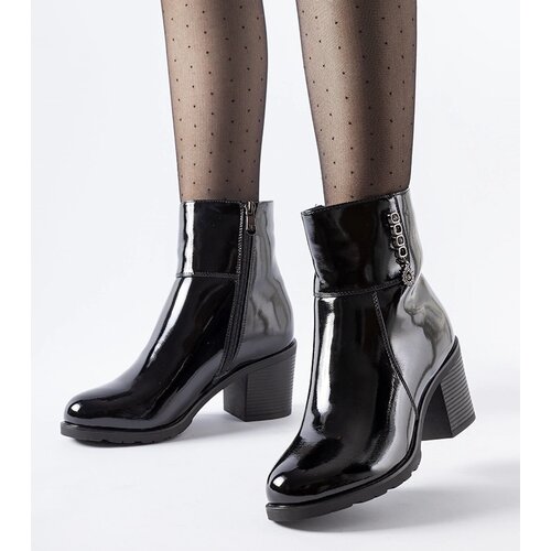 Gemre Black patent heeled ankle boots Ludovica Slike