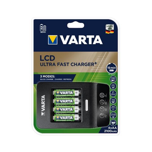 Varta LCD Ultra-Fast-Plus nikalj-metal-hidridni micro (AAA), mignon (AA) punjač okruglih stanica uklj. akumulator Slike