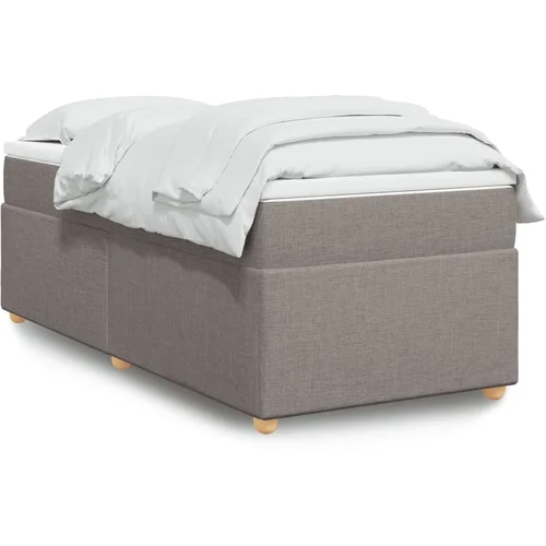 vidaXL Box spring postelja z vzmetnico taupe 90x200 cm blago