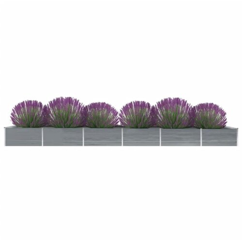 VidaXL Visoka greda pocinkano jeklo 600x80x45 cm siva, (20618719) Slike