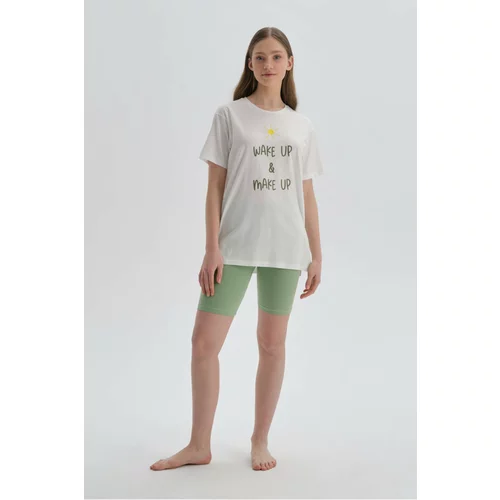 Dagi Pajama Set - Green - With Slogan