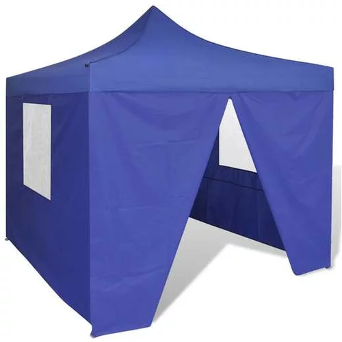  zložljivi šotor 3 x 3 m s 4 stenami modre barve