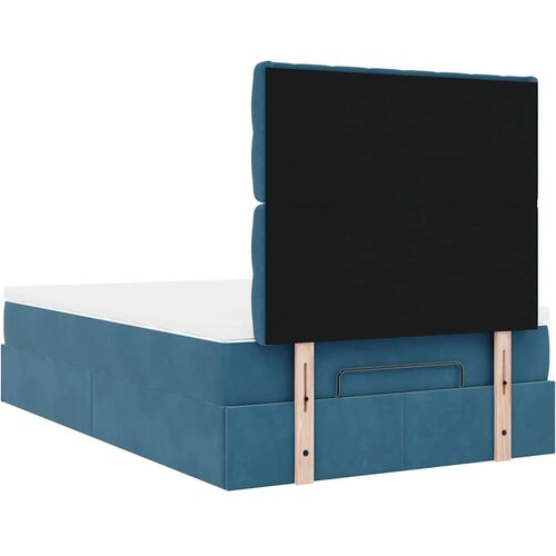 VidaXL okvir za krevet s madracima tamnoplavi 120x190 cm bar&amp;scaron;unasti Slike