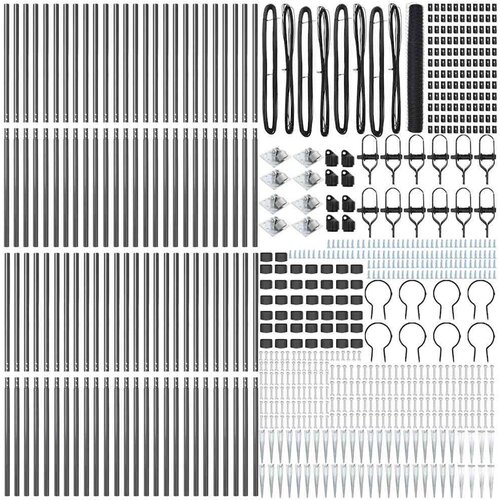 Stup za ogradu Siva 100 x 1 4 m (36 mm mreža) Čelik i PVC Slike