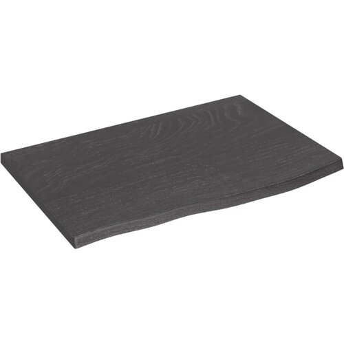 vidaXL Stenska polica temno siva 60x40x2 cm obdelana trdna hrastovina Cene