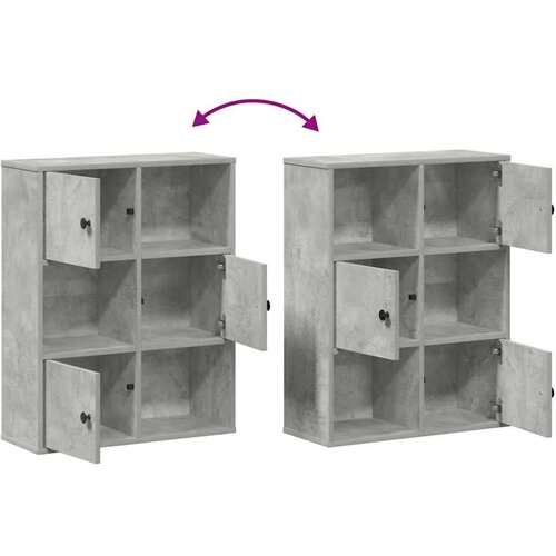 VidaXL Regal za knjige boja betona 60x24x76,5 cm konstruirano drvo Slike