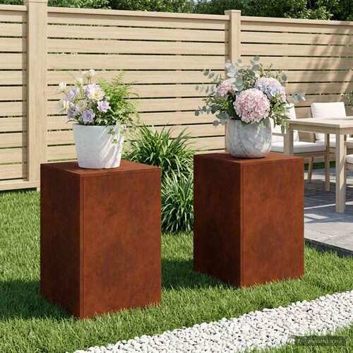  Stalak za biljke 2 pcs Rđa 40 x 40 x 60 cm Otporni čelik Cijene
