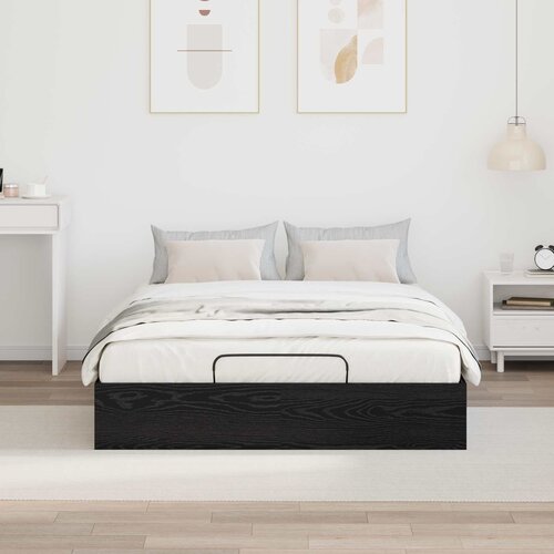  Otomanski krevet s pohranom Crni Hrast 203 x 150 x 25 cm Slike