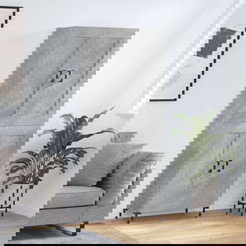 VidaXL Visoka komoda siva betona 69 5x34x180 cm od konstruiranog drva Slike