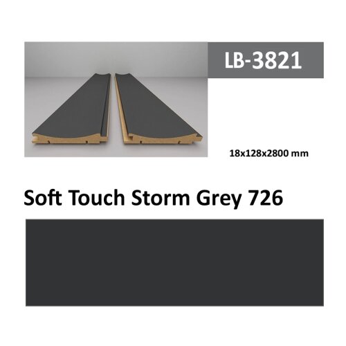 AGT profil Zidni MDF LB-3821 Soft Touch Storm Grey (726) 2800x128x18mm ( 026-043 ) Cene