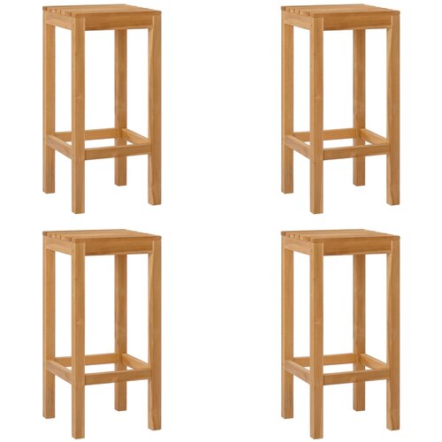 VidaXL Barski stol 4 pcs Rjava Trden tikov les, (5000285764) Slike