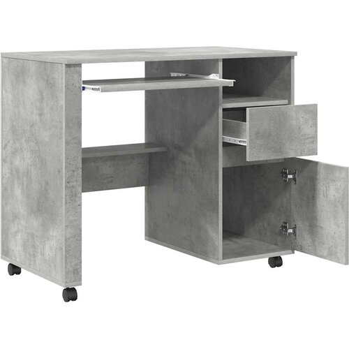  Stol s kotačićima s ladicama Betonski sivi 91 x 50 x 77 cm Slike