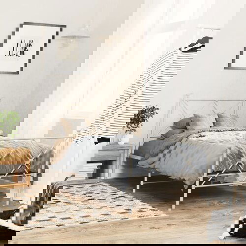 VidaXL Metalni okvir kreveta uzglavlje i podnožje bijeli 75x190 cm Slike