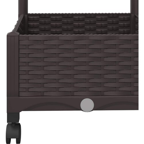  Vrtni saksija s re&amp;scaron;etkom i kotačima Smeđa 80 x 40 x 131,5 cm PP Slike